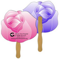 Digital Flower Fast Fan w/ Wooden Handle & 2 Sides Imprint (1 Day)